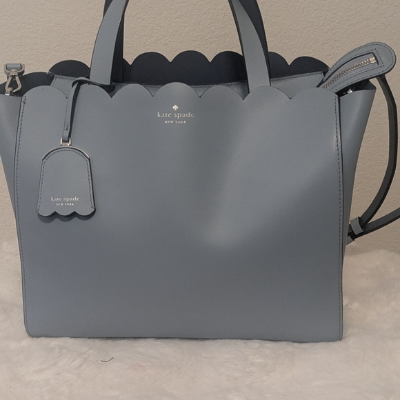 Kate Spade New York Mini Magnolia Tote Dawn Blue 15" X 10" - Picture 3 of 12